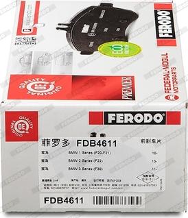 Ferodo FDB4611 - Kit de plaquettes de frein, frein à disque cwaw.fr