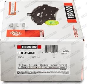 Ferodo FDB4240-D - Kit de plaquettes de frein, frein à disque cwaw.fr