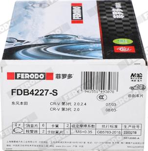 Ferodo FDB4227-S - Kit de plaquettes de frein, frein à disque cwaw.fr