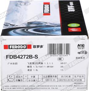 Ferodo FDB4272B-S - Kit de plaquettes de frein, frein à disque cwaw.fr