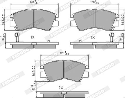 Ferodo FDB556 - Kit de plaquettes de frein, frein à disque cwaw.fr