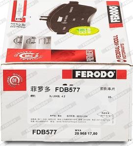 Ferodo FDB577 - Kit de plaquettes de frein, frein à disque cwaw.fr