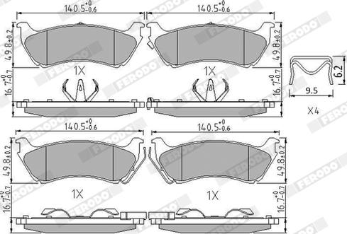 Ferodo FDB1401 - Kit de plaquettes de frein, frein à disque cwaw.fr