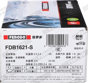 Ferodo FDB1621-S - Kit de plaquettes de frein, frein à disque cwaw.fr