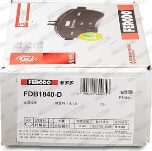 Ferodo FDB1840-D - Kit de plaquettes de frein, frein à disque cwaw.fr