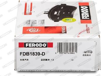 Ferodo FDB1839-D - Kit de plaquettes de frein, frein à disque cwaw.fr