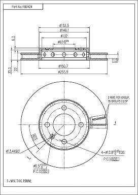 FI.BA FBD424 - Disque de frein cwaw.fr