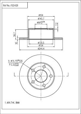 FI.BA FBD426 - Disque de frein cwaw.fr