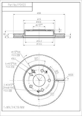 FI.BA FBD423 - Kit de plaquettes de frein, frein à disque cwaw.fr