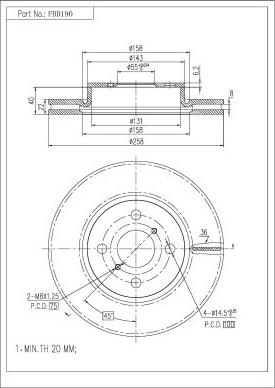 FI.BA FBD190 - Disque de frein cwaw.fr