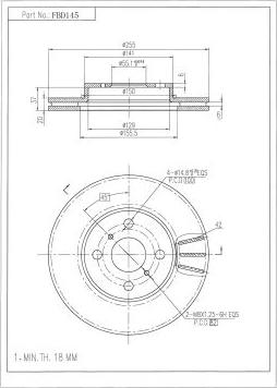 FI.BA FBD145 - Disque de frein cwaw.fr