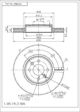 FI.BA FBD141 - Disque de frein cwaw.fr