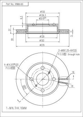 FI.BA FBD143 - Disque de frein cwaw.fr