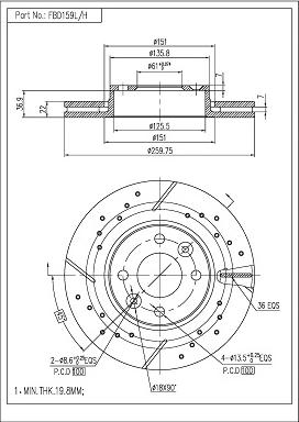 FI.BA FBD159L/H - Disque de frein cwaw.fr