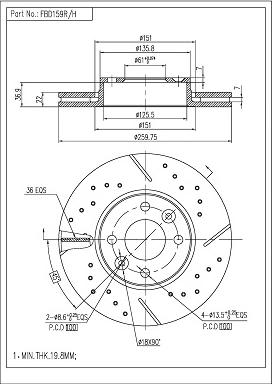 FI.BA FBD159R/H - Disque de frein cwaw.fr