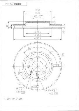 FI.BA FBD150 - Disque de frein cwaw.fr