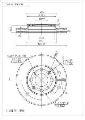 FI.BA FBD158 - Disque de frein cwaw.fr