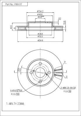 FI.BA FBD157 - Disque de frein cwaw.fr