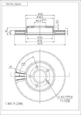 FI.BA FBD164 - Disque de frein cwaw.fr