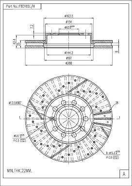 FI.BA FBD165L/H - Disque de frein cwaw.fr