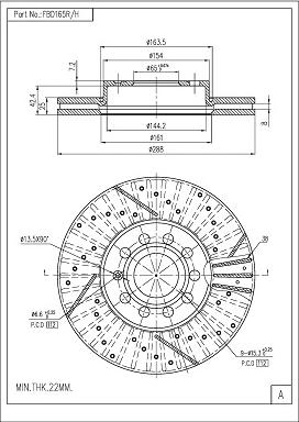 FI.BA FBD165R/H - Disque de frein cwaw.fr