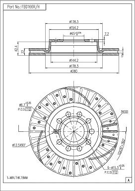 FI.BA FBD166R/H - Disque de frein cwaw.fr