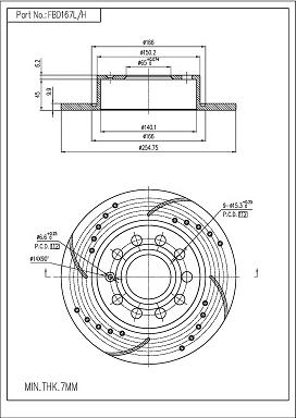 FI.BA FBD167L/H - Disque de frein cwaw.fr