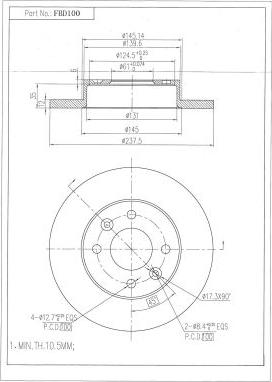 FI.BA FBD100 - Disque de frein cwaw.fr