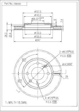 FI.BA FBD103 - Disque de frein cwaw.fr