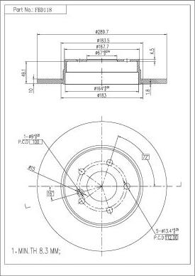 FI.BA FBD118 - Disque de frein cwaw.fr