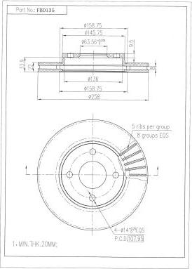 FI.BA FBD135 - Disque de frein cwaw.fr