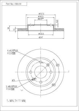 FI.BA FBD130 - Disque de frein cwaw.fr