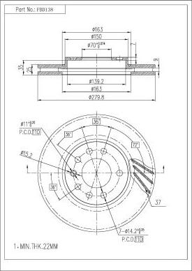 FI.BA FBD138 - Disque de frein cwaw.fr