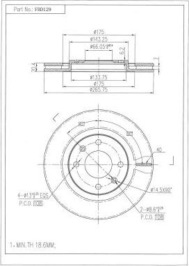 FI.BA FBD129 - Disque de frein cwaw.fr