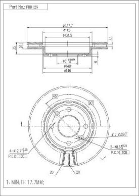 FI.BA FBD125 - Disque de frein cwaw.fr