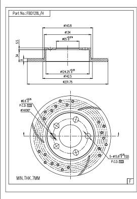 FI.BA FBD128L/H - Disque de frein cwaw.fr