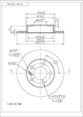 FI.BA FBD128 - Disque de frein cwaw.fr