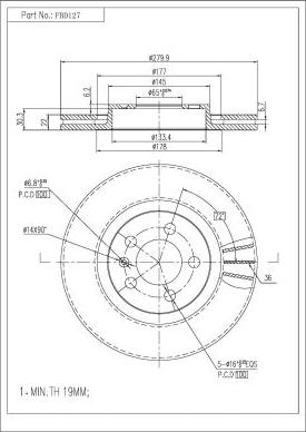 FI.BA FBD127 - Disque de frein cwaw.fr