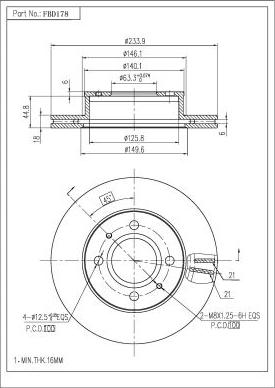 FI.BA FBD178 - Disque de frein cwaw.fr