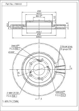 FI.BA FBD343 - Disque de frein cwaw.fr