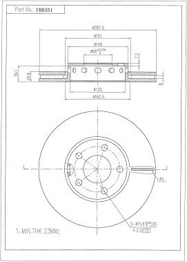 FI.BA FBD351 - Disque de frein cwaw.fr