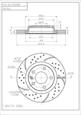 FI.BA FBD336R/H - Disque de frein cwaw.fr