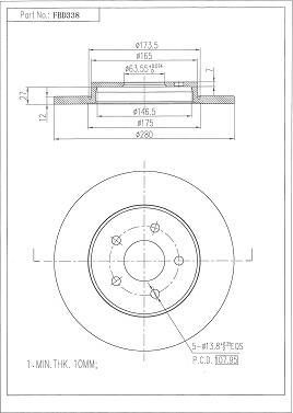 FI.BA FBD338 - Disque de frein cwaw.fr