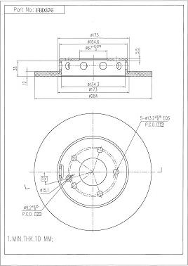 FI.BA FBD376 - Disque de frein cwaw.fr