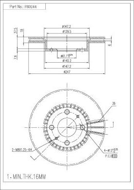 FI.BA FBD244 - Disque de frein cwaw.fr