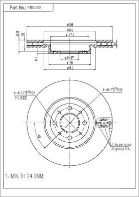 FI.BA FBD245 - Disque de frein cwaw.fr