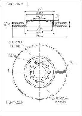 FI.BA FBD243 - Disque de frein cwaw.fr