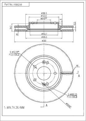 FI.BA FBD250 - Disque de frein cwaw.fr