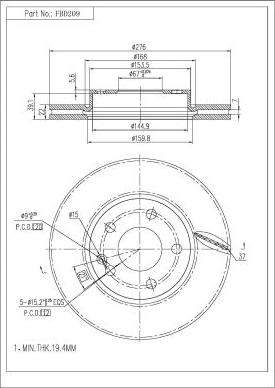 FI.BA FBD209 - Disque de frein cwaw.fr