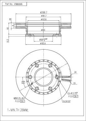 FI.BA FBD205 - Disque de frein cwaw.fr